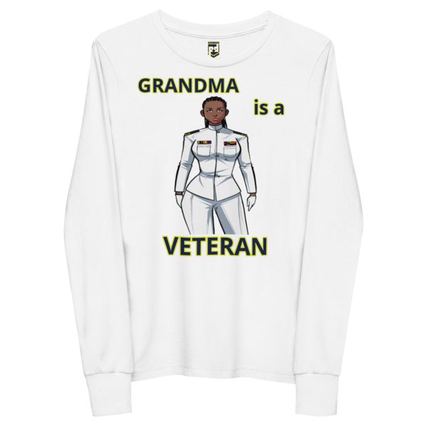 GRANDMA IS A VETERAN TOO FOWER Youth Long Sleeve Tee - Image 5