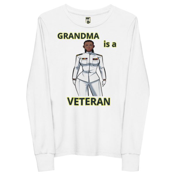 GRANDMA IS A VETERAN TOO FOWER Youth Long Sleeve Tee - Image 5
