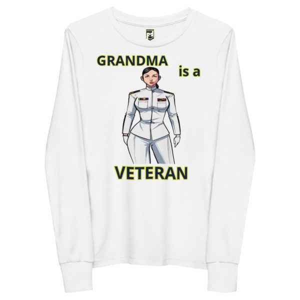 GRANDMA IS A VETERAN TOO FOWER Youth Long Sleeve Tee - Image 5