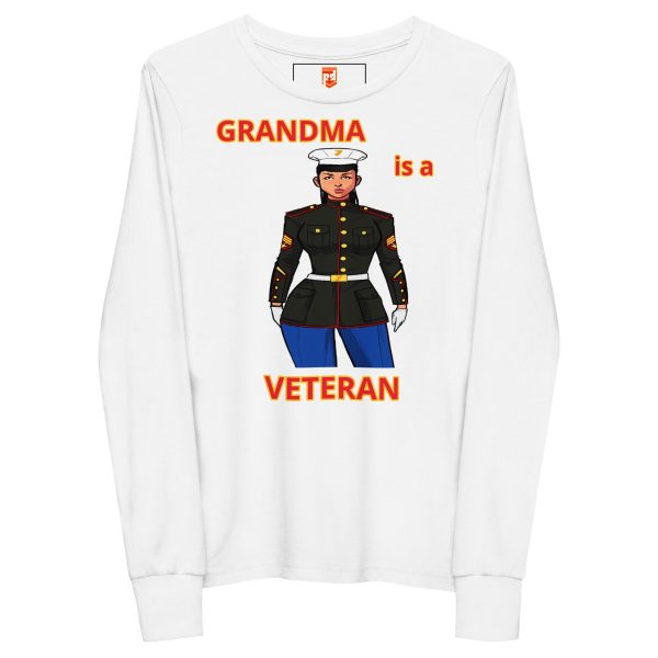 GRANDMA IS A VETERAN TOO FOWER Youth Long Sleeve Tee - Image 5