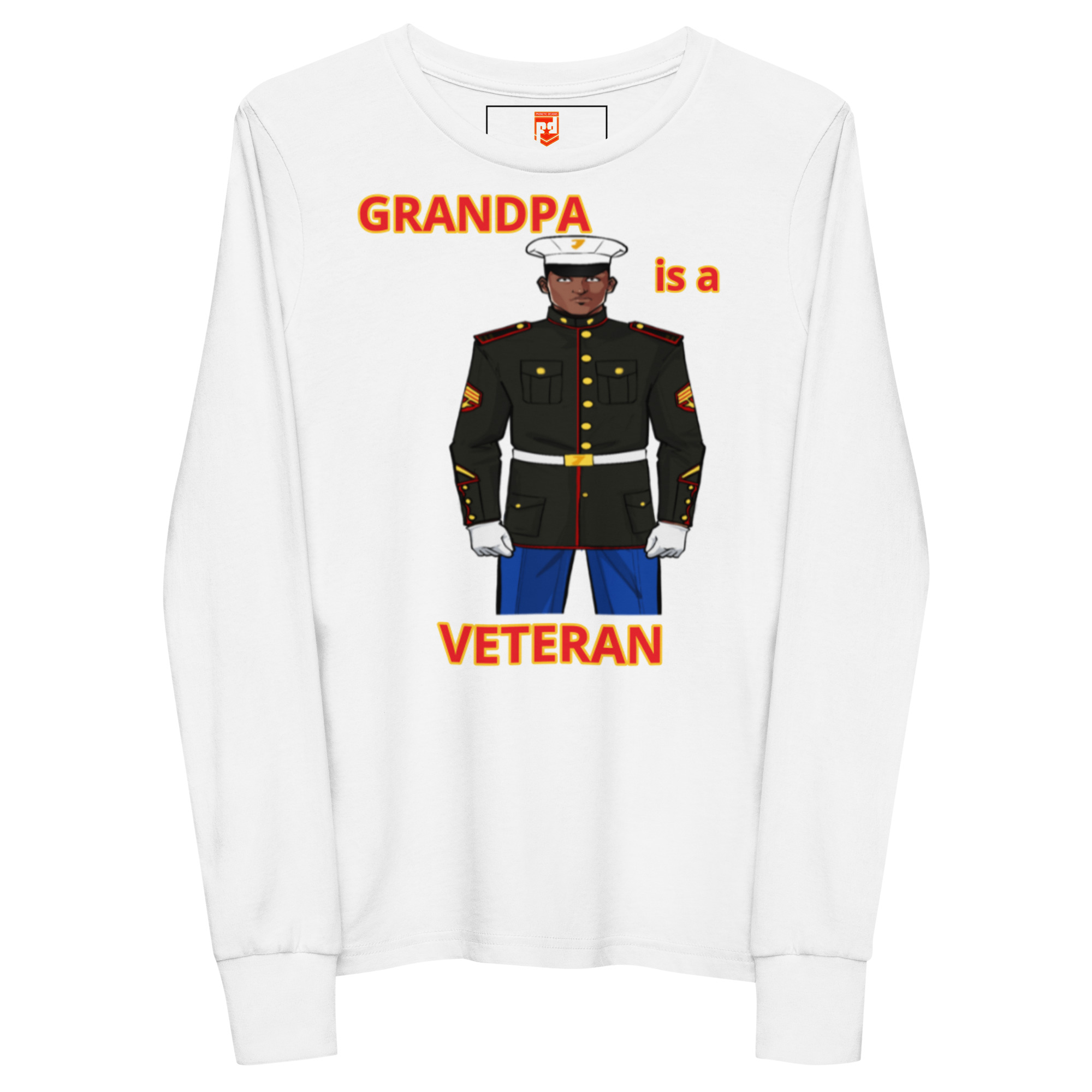 GRANDPA IS A VETERAN TOO FOWER Youth Long Sleeve Tee - Image 5