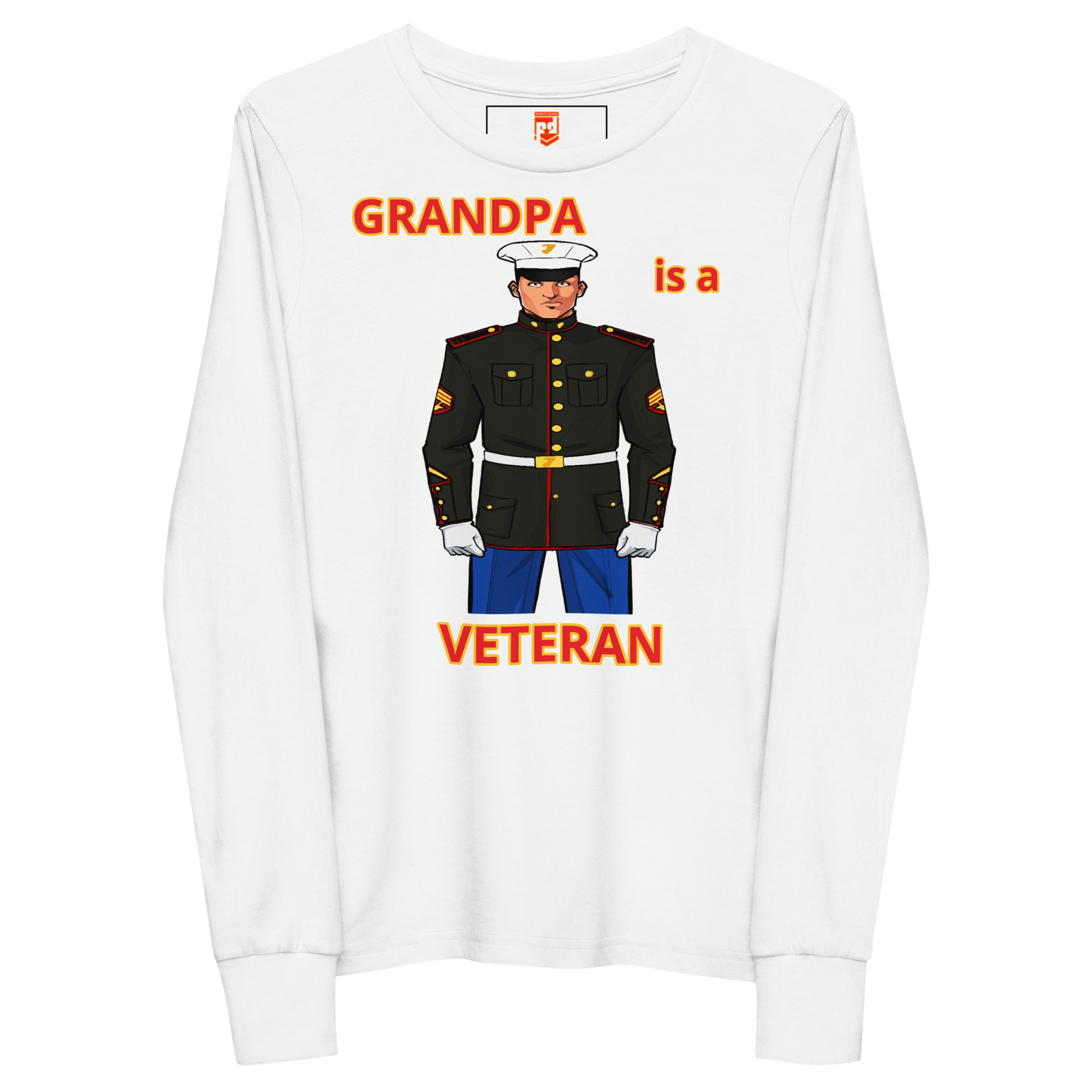 GRANDPA IS A VETERAN TOO FOWER Youth Long Sleeve Tee - Image 5