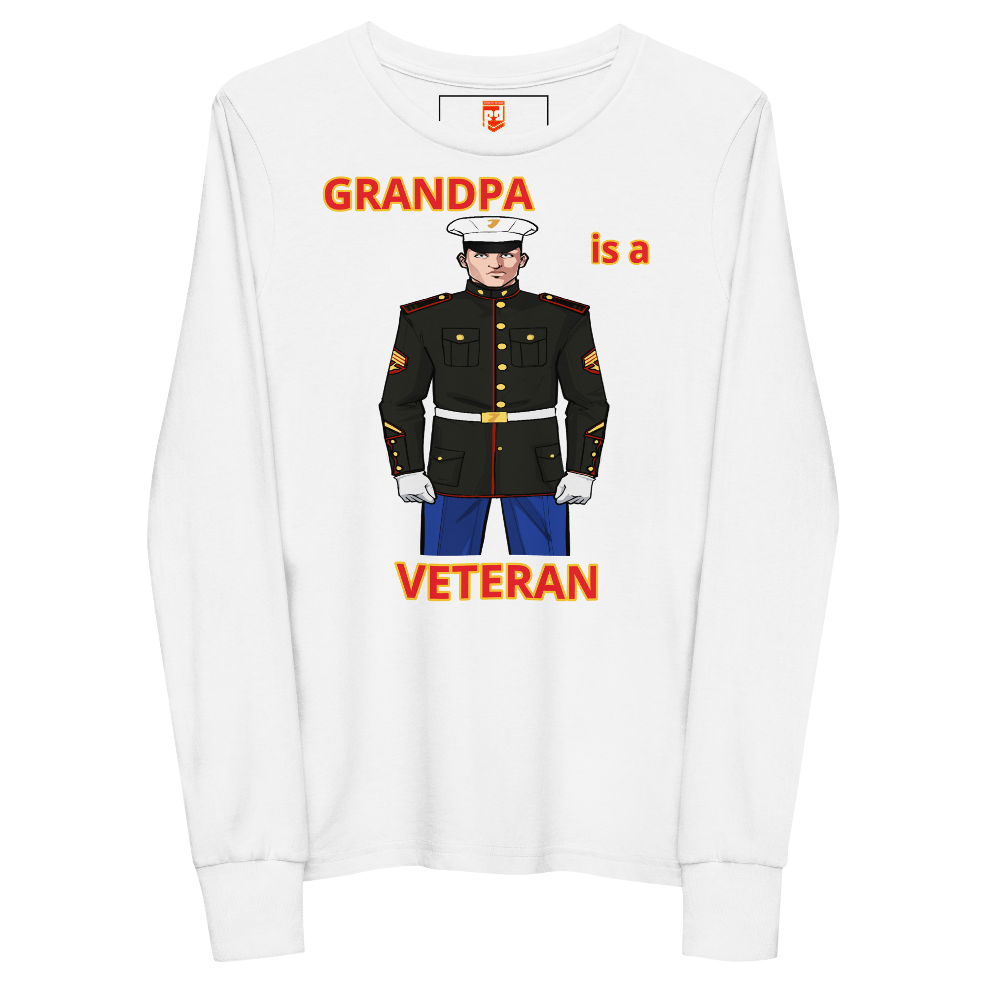 GRANDPA IS A VETERAN TOO FOWER Youth Long Sleeve Tee - Image 5