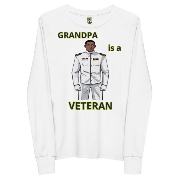 GRANDPA IS A VETERAN TOO FOWER Youth Long Sleeve Tee - Image 5