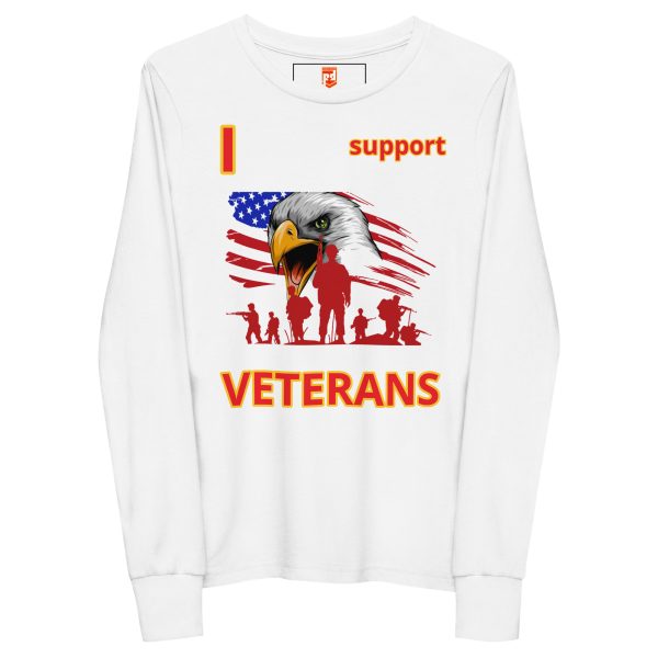 I SUPPORT  VETERANS TOO FOWER Youth Long Sleeve Tee - Image 5
