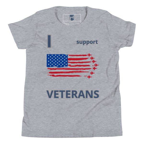 I SUPPORT  VETERANS TOO FOWER Youth Short Sleeve T-Shirt - Image 3