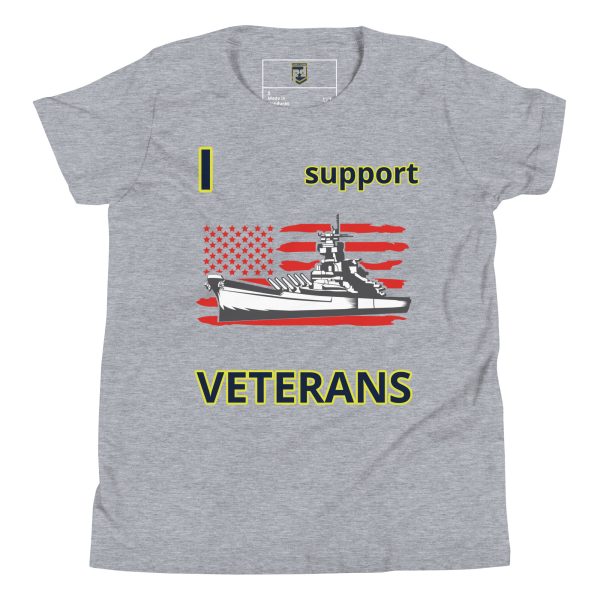I SUPPORT  VETERANS TOO FOWER Youth Short Sleeve T-Shirt - Image 3