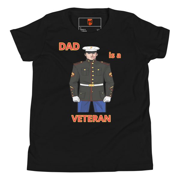 DAD IS A VETERAN TOO FOWER Youth Short Sleeve T-Shirt