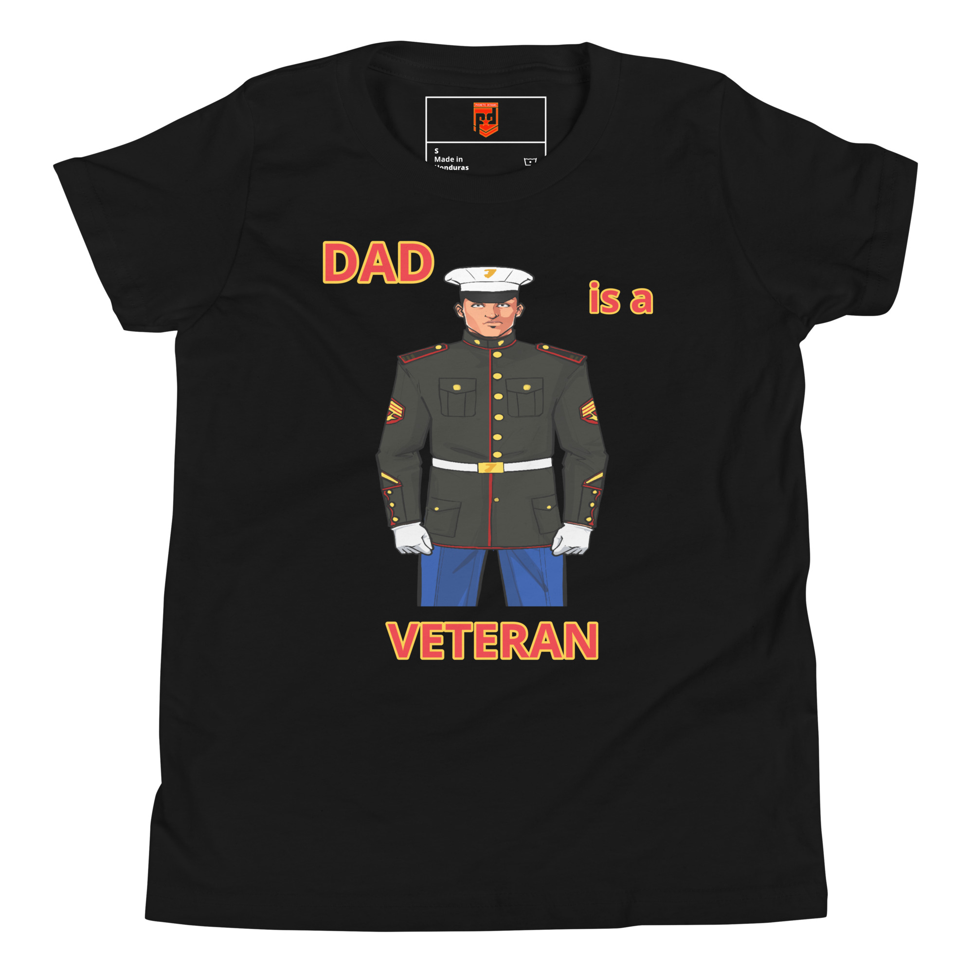 DAD IS A VETERAN TOO FOWER Youth Short Sleeve T-Shirt