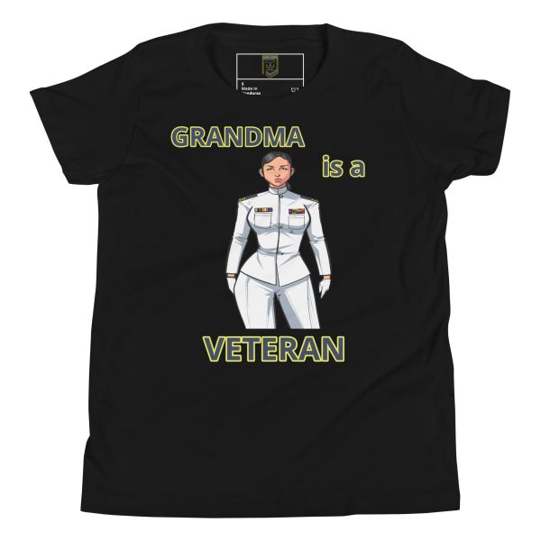 GRANDMA IS A VETERAN TOO FOWER Youth Short Sleeve T-Shirt