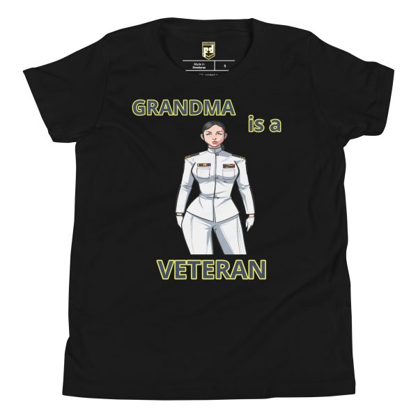 GRANDMA IS A VETERAN TOO FOWER Youth Short Sleeve T-Shirt