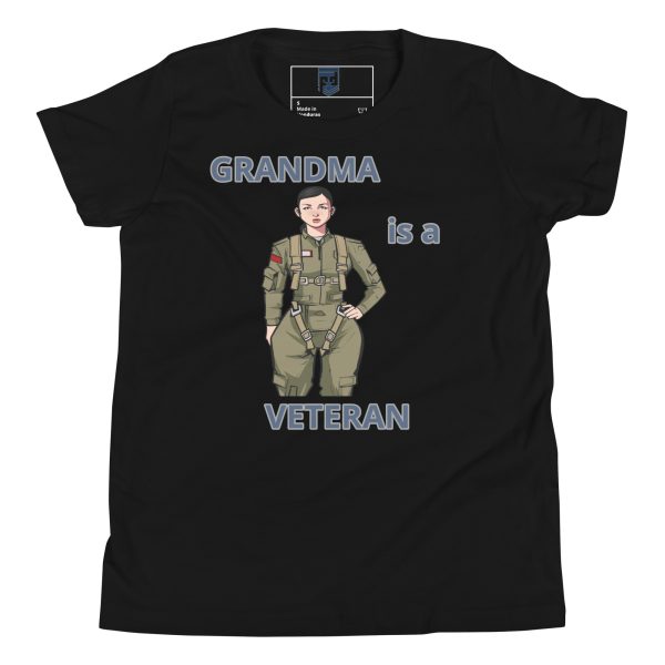 GRANDMA IS A VETERAN TOO FOWER Youth Short Sleeve T-Shirt