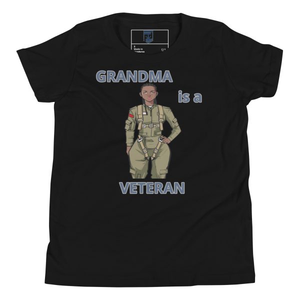 GRANDMA IS A VETERAN TOO FOWER Youth Short Sleeve T-Shirt