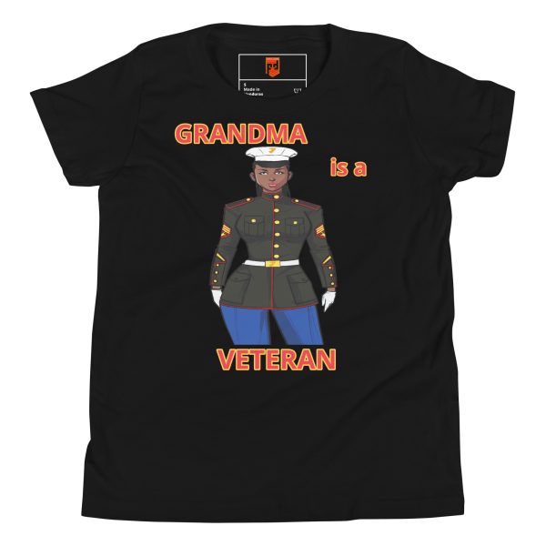 GRANDMA IS A VETERAN TOO FOWER Youth Short Sleeve T-Shirt