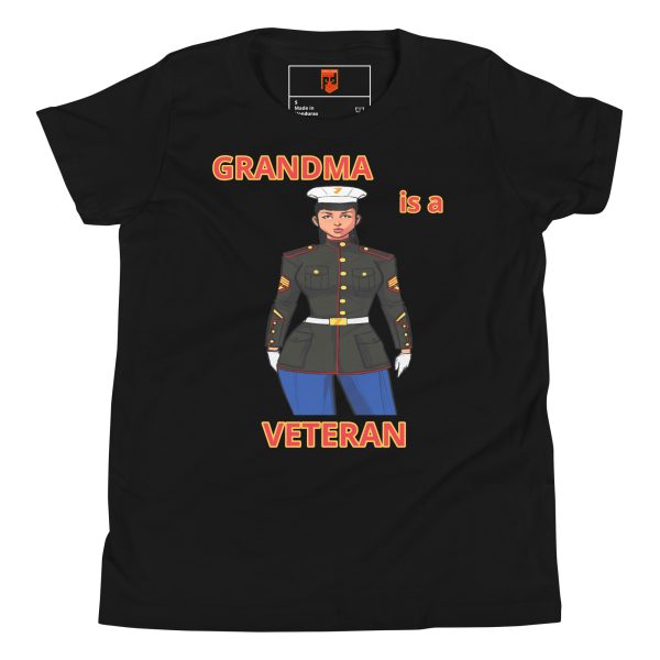 GRANDMA IS A VETERAN TOO FOWER Youth Short Sleeve T-Shirt