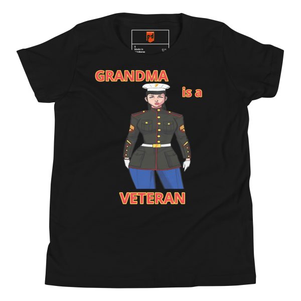 GRANDMA IS A VETERAN TOO FOWER Youth Short Sleeve T-Shirt
