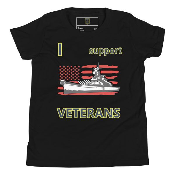 I SUPPORT  VETERANS TOO FOWER Youth Short Sleeve T-Shirt
