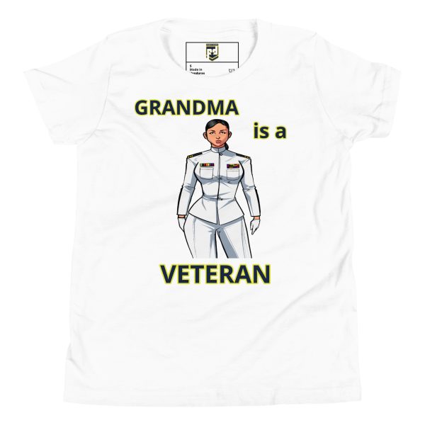 GRANDMA IS A VETERAN TOO FOWER Youth Short Sleeve T-Shirt - Image 5