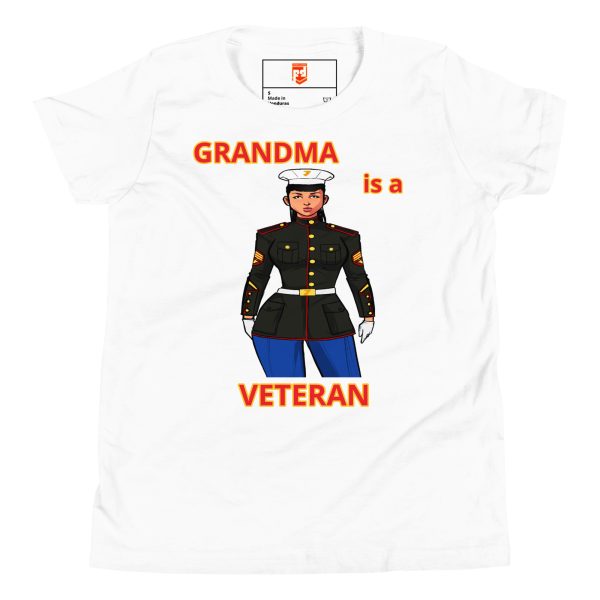 GRANDMA IS A VETERAN TOO FOWER Youth Short Sleeve T-Shirt - Image 5