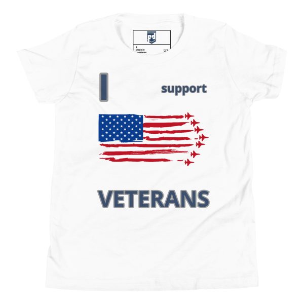 I SUPPORT  VETERANS TOO FOWER Youth Short Sleeve T-Shirt - Image 5
