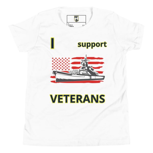 I SUPPORT  VETERANS TOO FOWER Youth Short Sleeve T-Shirt - Image 5
