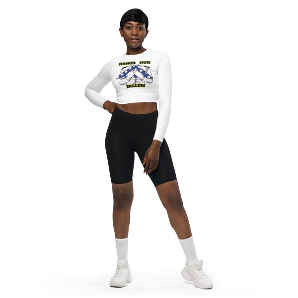 HONOR OUR FALLEN TOO FIFE Recycled Long-Sleeve Crop Top