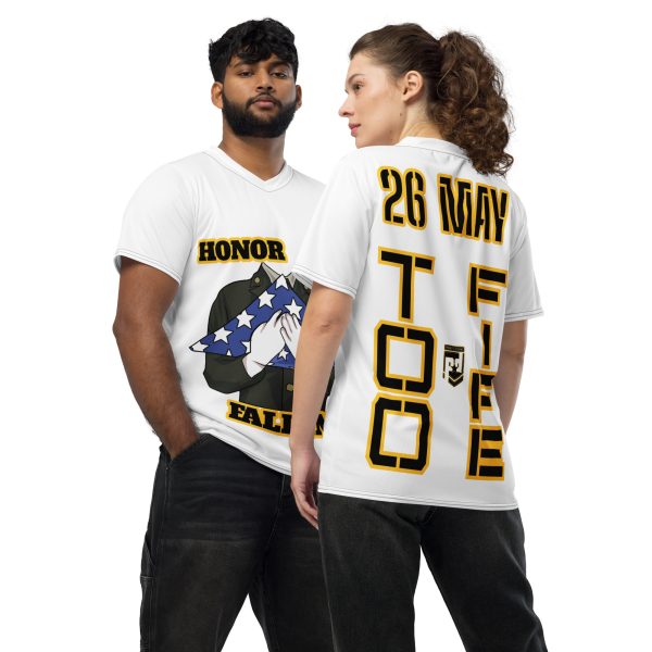 HONOR OUR FALLEN TOO FIFE Recycled Unisex Sports Jersey