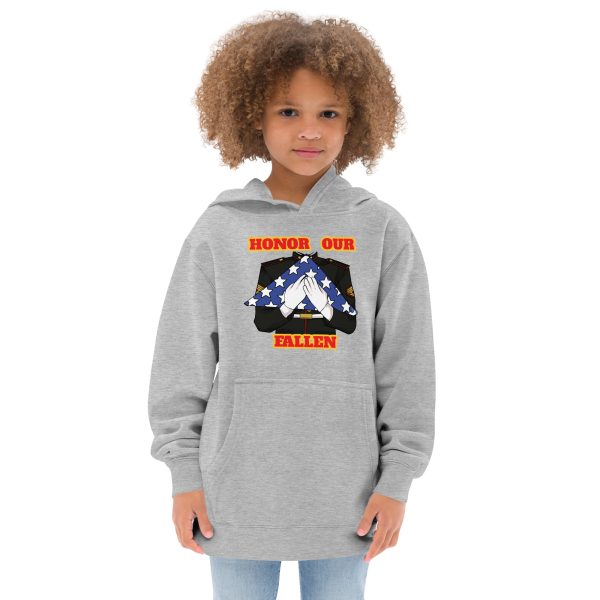 HONOR OUR FALLEN TOO FIFE Kids Fleece Hoodie - Image 4