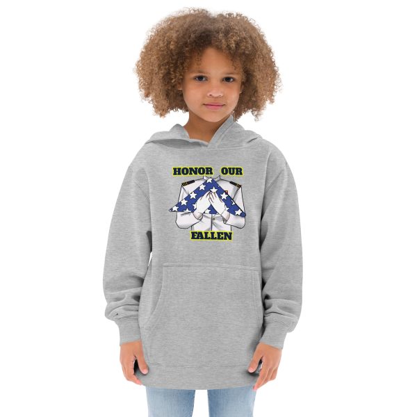 HONOR OUR FALLEN TOO FIFE Kids Fleece Hoodie - Image 4