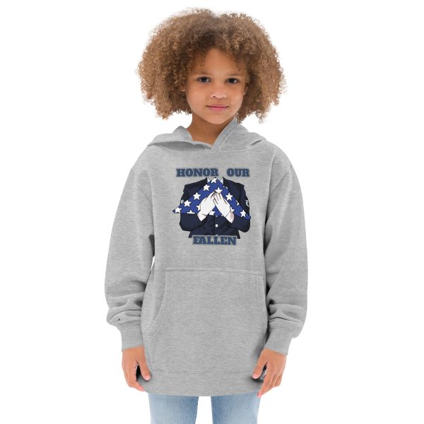HONOR OUR FALLEN TOO FIFE Kids Fleece Hoodie - Image 4