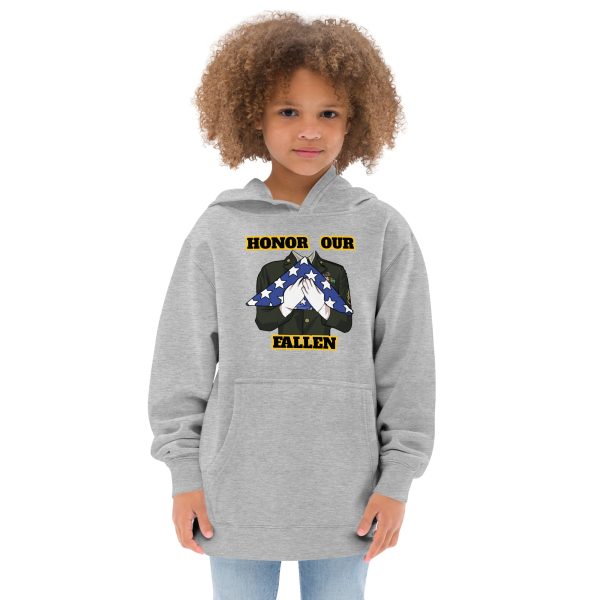 HONOR OUR FALLEN TOO FIFE Kids Fleece Hoodie - Image 4