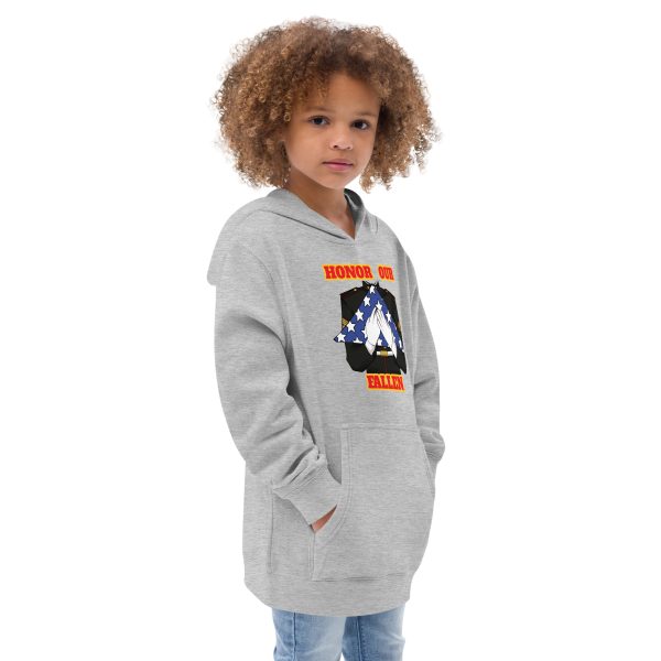 HONOR OUR FALLEN TOO FIFE Kids Fleece Hoodie - Image 5