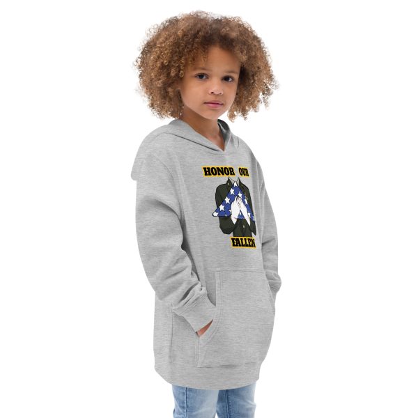 HONOR OUR FALLEN TOO FIFE Kids Fleece Hoodie - Image 5