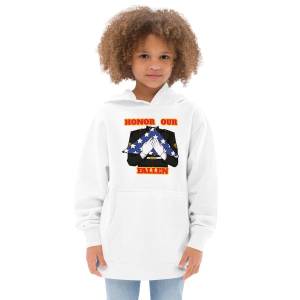 HONOR OUR FALLEN TOO FIFE Kids Fleece Hoodie - Image 7