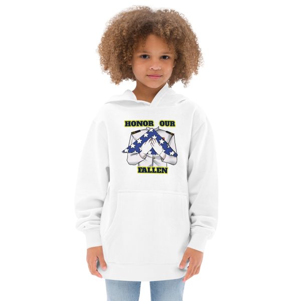 HONOR OUR FALLEN TOO FIFE Kids Fleece Hoodie - Image 7