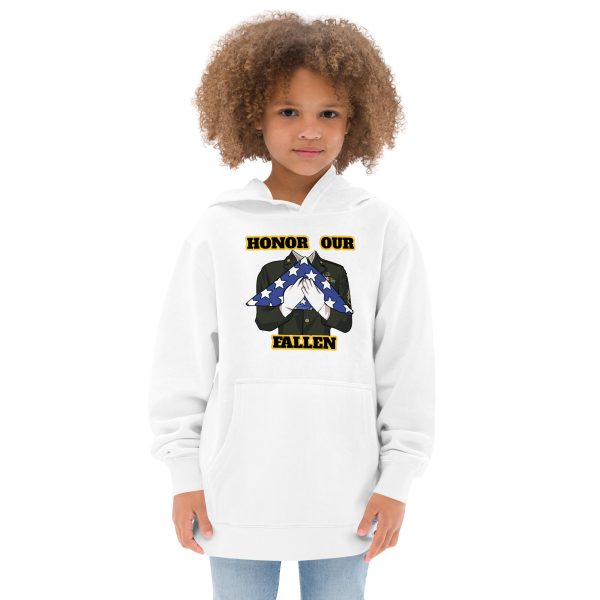 HONOR OUR FALLEN TOO FIFE Kids Fleece Hoodie - Image 7