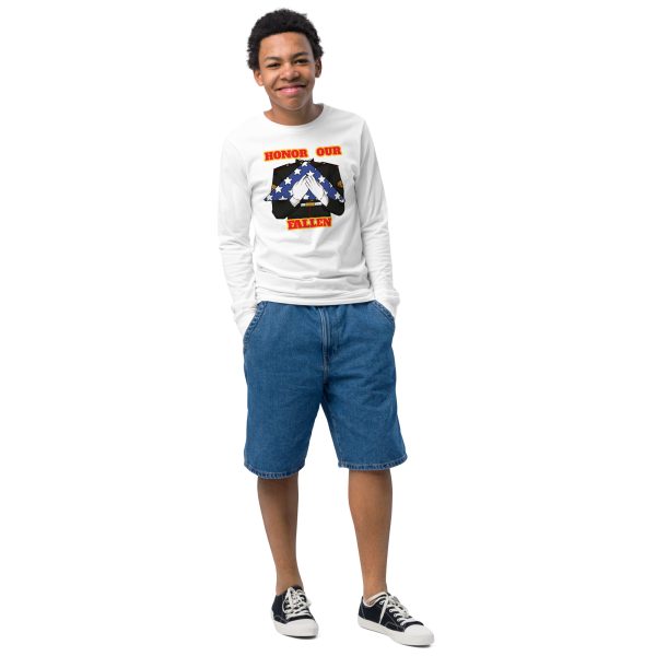 HONOR OUR FALLEN TOO FIFE Youth Long Sleeve Tee - Image 7