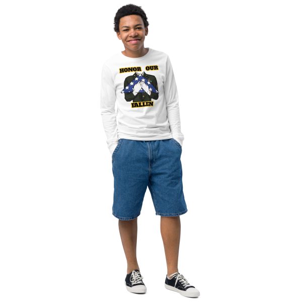 HONOR OUR FALLEN TOO FIFE Youth Long Sleeve Tee - Image 7