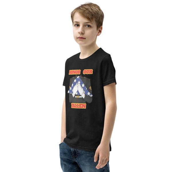 HONOR OUR FALLEN TOO FIFE Youth Short Sleeve T-Shirt - Image 3