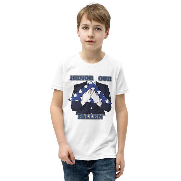 HONOR OUR FALLEN TOO FIFE Youth Short Sleeve T-Shirt - Image 9
