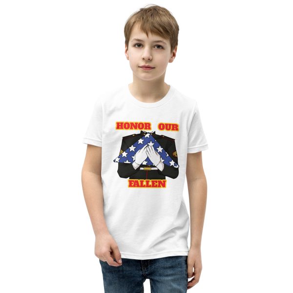 HONOR OUR FALLEN TOO FIFE Youth Short Sleeve T-Shirt - Image 9