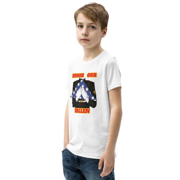 HONOR OUR FALLEN TOO FIFE Youth Short Sleeve T-Shirt - Image 11