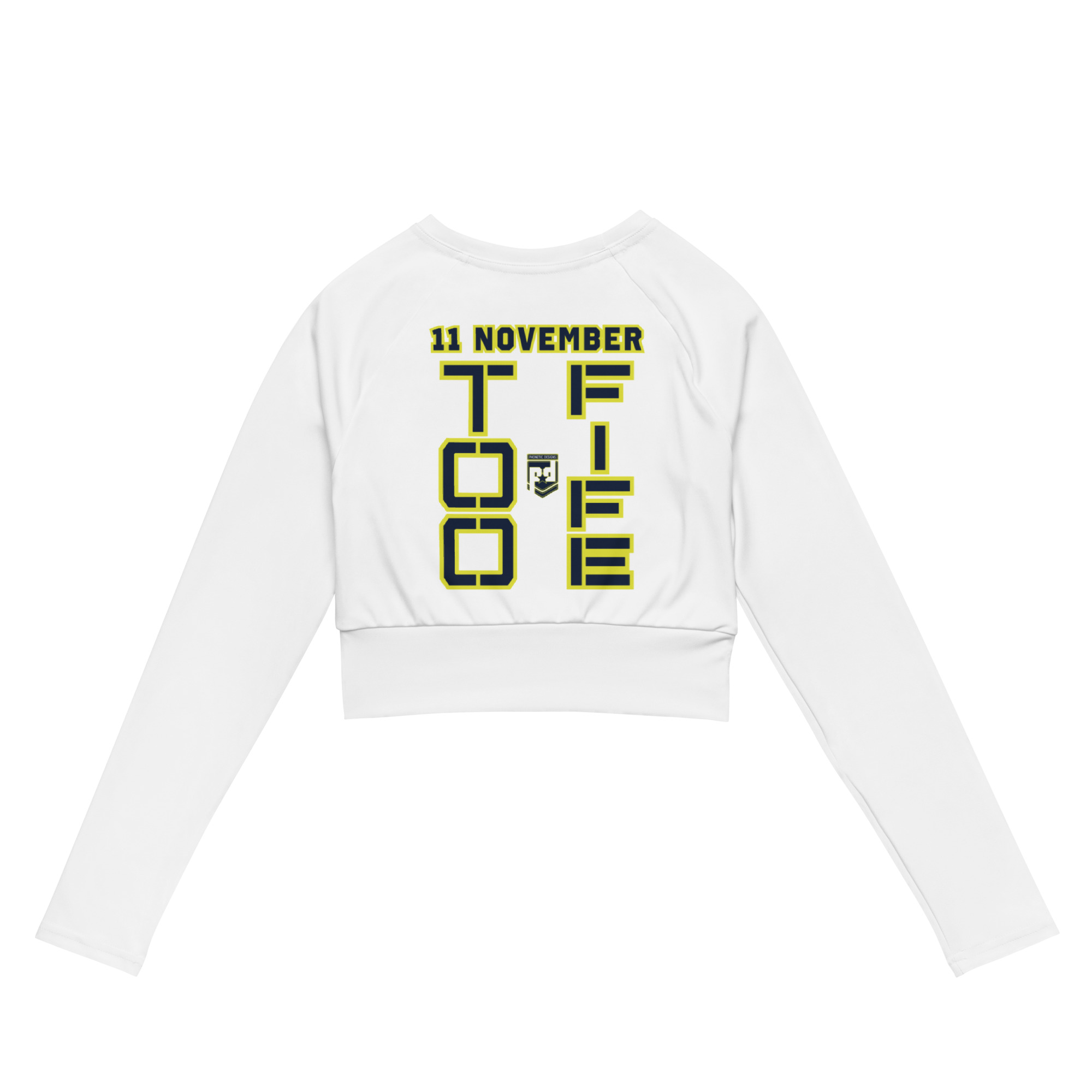 I AM A VETERAN TOO FIFE Recycled Long-Sleeve Crop Top - Image 2