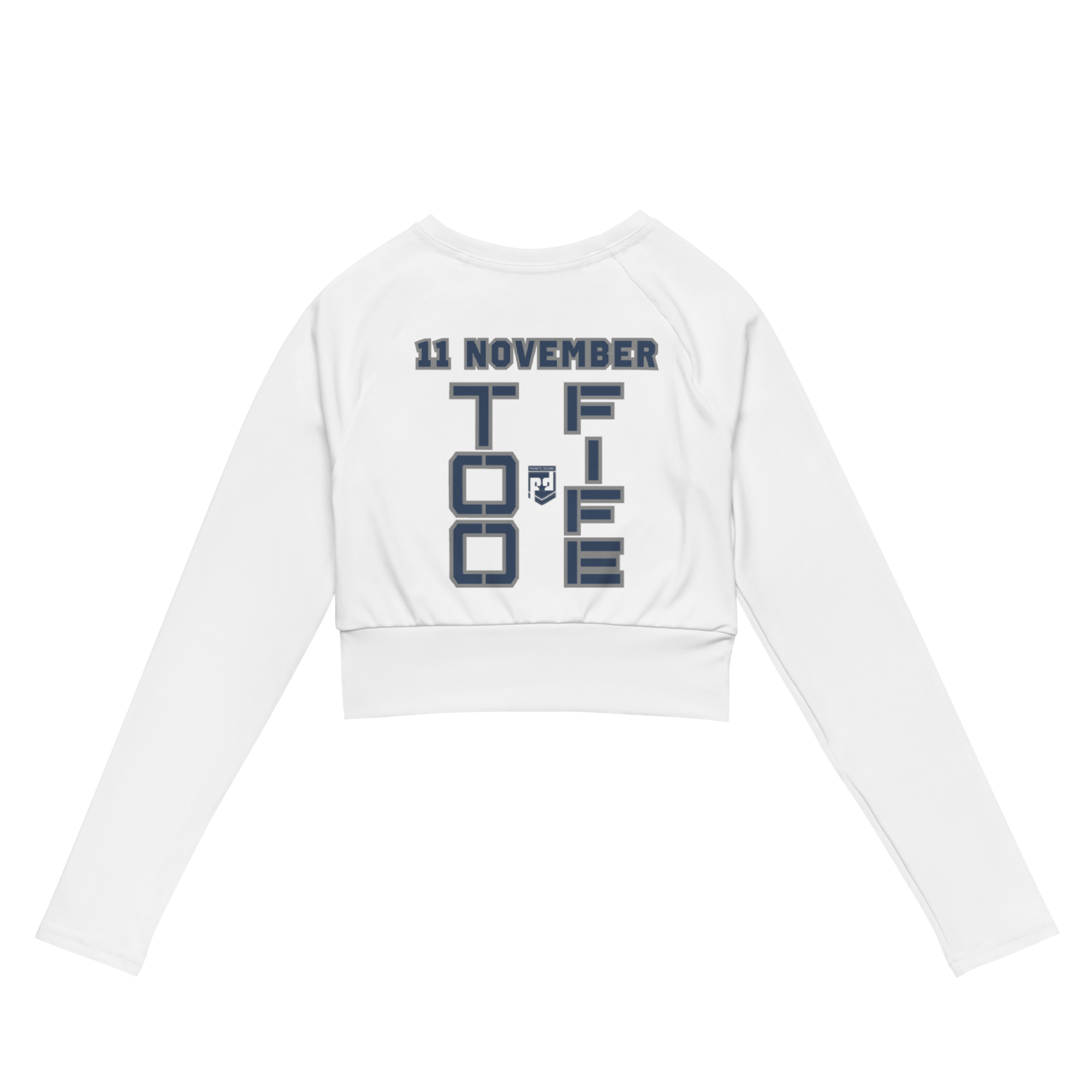 GRANDPA IS A VETERAN TOO FIFE Recycled Long-Sleeve Crop Top - Image 2