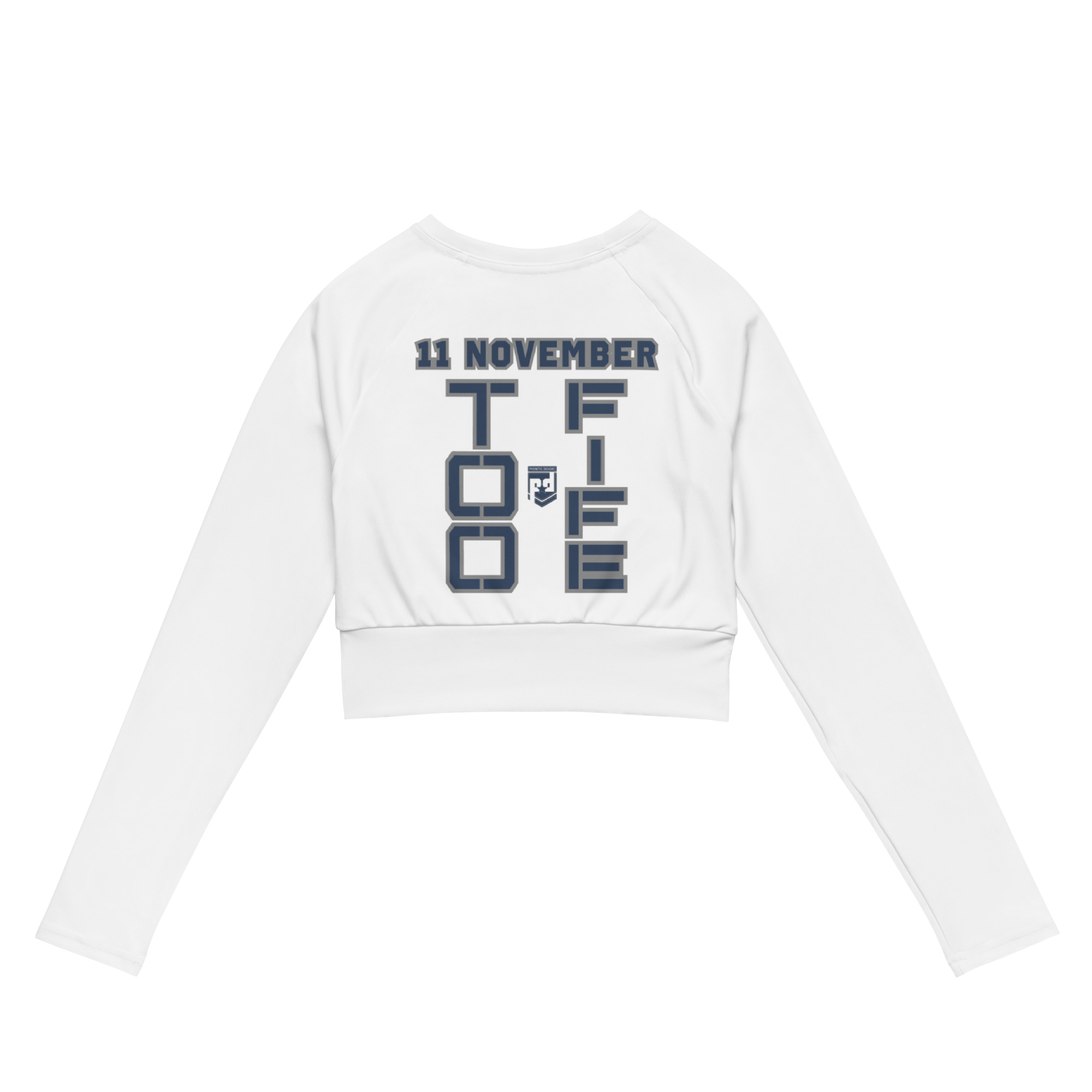 GRANDPA IS A VETERAN TOO FIFE Recycled Long-Sleeve Crop Top - Image 2