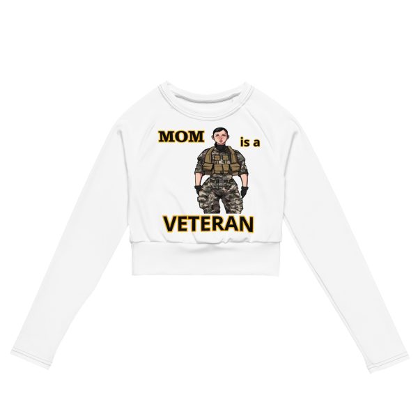 MOM IS A VETERAN TOO FIFE Recycled Long-Sleeve Crop Top