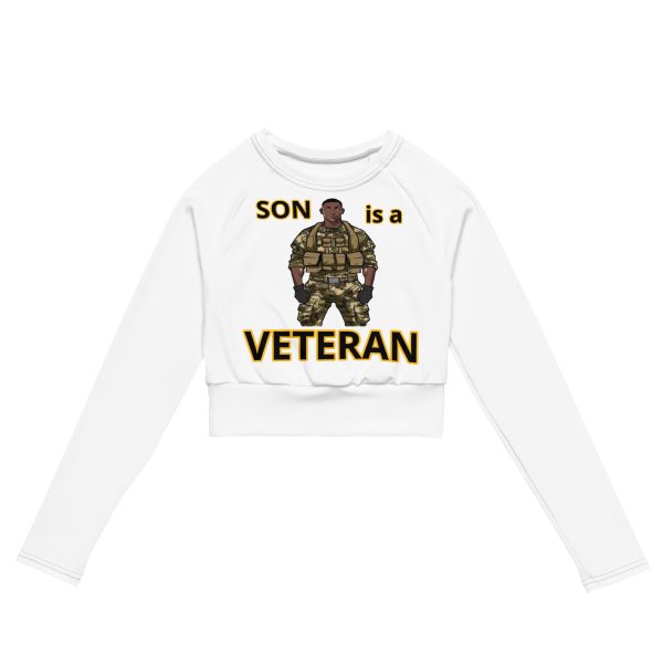 SON IS A VETERAN TOO FIFE Recycled Long-Sleeve Crop Top