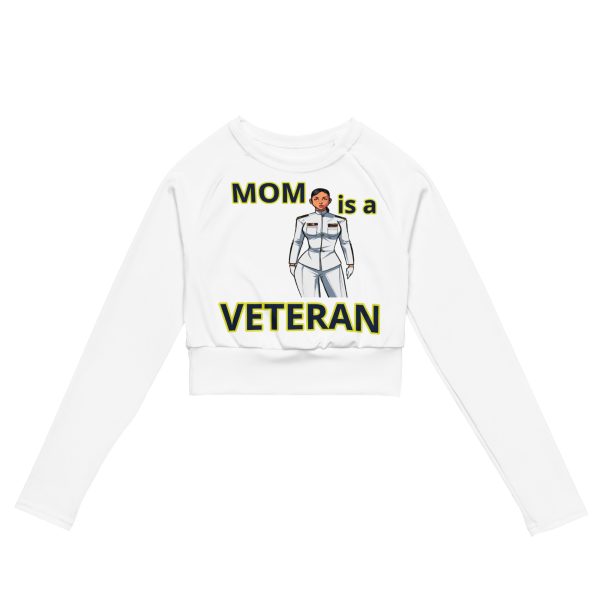 MOM IS A VETERAN TOO FIFE Recycled Long-Sleeve Crop Top