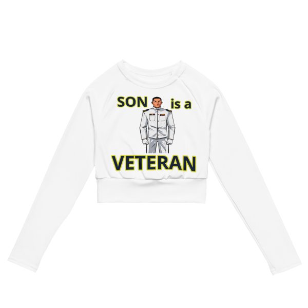 SON IS A VETERAN TOO FIFE Recycled Long-Sleeve Crop Top
