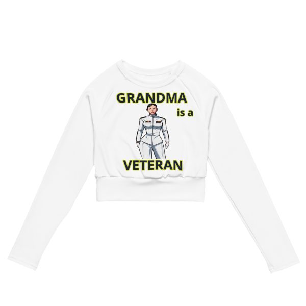 GRANDMA IS A VETERAN TOO FIFE Recycled Long-Sleeve Crop Top